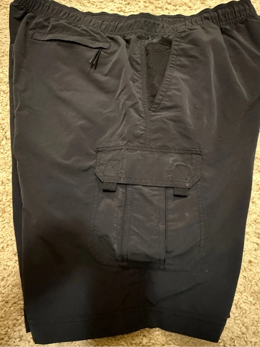 Men's Black Cargo Swim Shorts